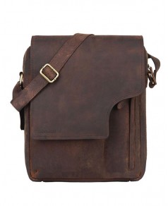 Tek Askılı Koyu Kahverengi Deri Çanta